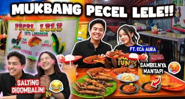 Pedas Manis! Eca Aura Sukses Bikin Jerome Salting saat Mukbang Penyetan Sambal