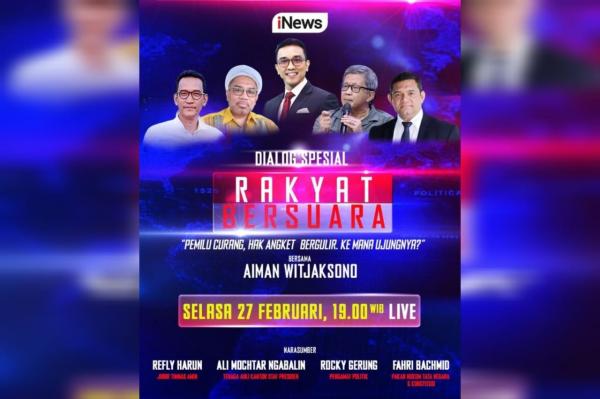 Rocky Gerung, Ngabalin, Refly Harun, bersama Aiman Witjaksono dalam Rakyat Bersuara, Besok Malam Live di iNews  