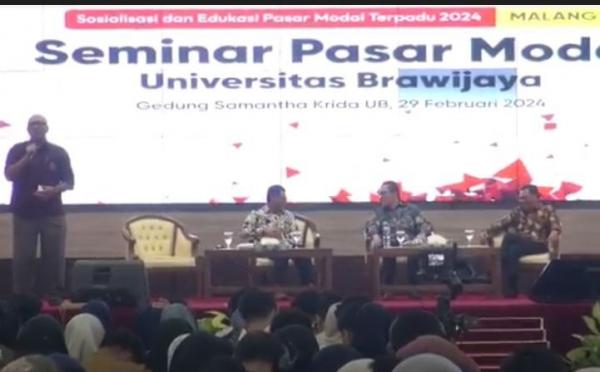 MNC Asset Management bekerja sama dengan APRDI, OJK dan Bursa Eefek Indonesia menggelar seminar pasar modal di UB Malang. (Foto: iNews)