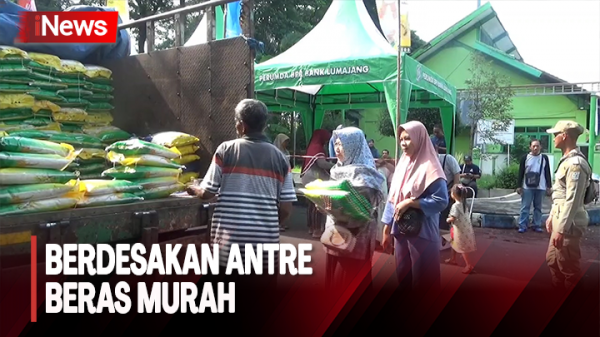 Antre Beras Murah, Ratusan Warga di Lumajang Rela Berdesakan Berjam-jam