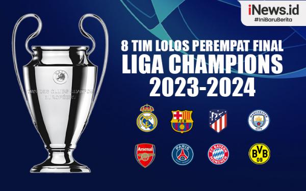 Infografis Daftar 8 Tim Lolos Perempat Final Liga Champions