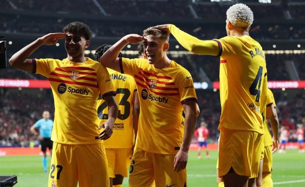 Barcelona menang telak 3-0 atas Atletico Madrid pada jornada ke-29 Liga Spanyol di Wanda Metropolitano, Senin (18/3/2024) dini hari WIB. (Foto: REUTERS)