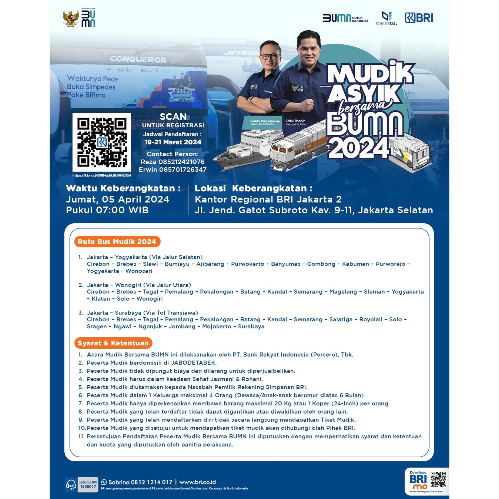 Syarat dan ketentuan mengikuti Mudik Asyik bersama BUMN. (Foto: dok BRI)