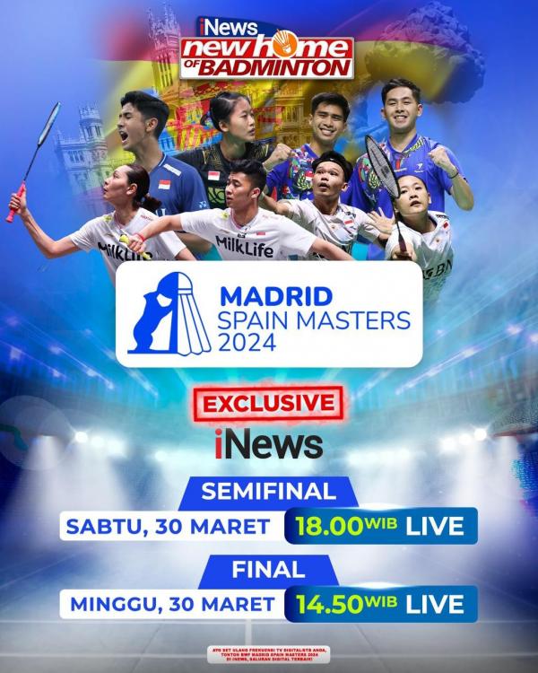 Jadwal 3 Wakil Indonesia di Final Spain Masters 2024. Saksikan Live Eksklusif di iNews - inews | Arenanews-1
