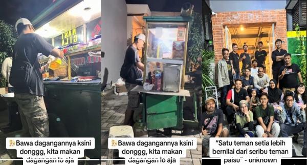 Viral Bukber Reuni SMP Borong Dagangan Teman yang Jual Nasi Goreng Keliling