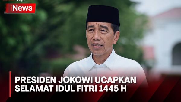 Presiden Jokowi Bersama Ibu Iriana Ucapkan Selamat Idul Fitri 1445 H