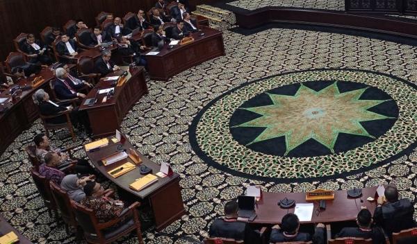 Suasana sidang sengketa Pilpres di Mahkamah Konstitusi. (Foto: Jonathan Simanjuntak)