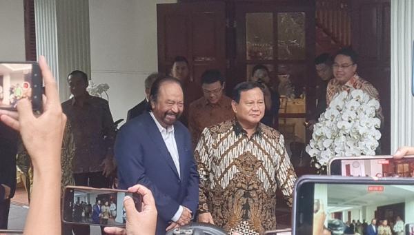 Surya Paloh dan Ahmad Sahroni Bertemu Prabowo di Kertanegara, Bahas Apa?