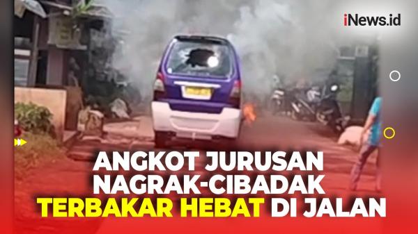 Angkot Terbakar Hebat di Sukabumi, Diduga Korsleting Listrik<