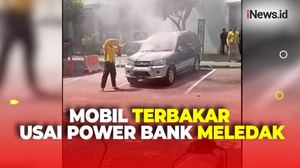 Power Bank Tiba-Tiba Meledak Nyaris Bakar Mobil di Parkiran RSUD Nganjuk<