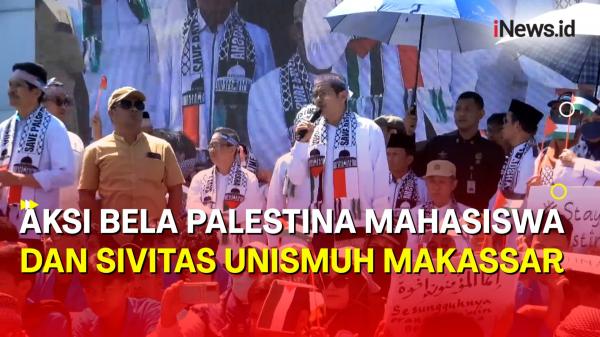 Ratusan Mahasiswa dan Sivitas Akademika Unismuh Makassar Gelar Aksi Bela Palestina<