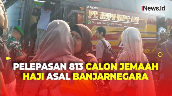 Suasana Haru Selimuti Pelepasan Jemaah Calon Haji di Banjarnegara, Jawa Tengah<