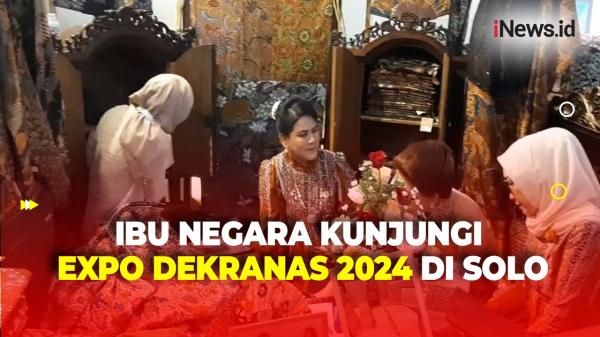 Iriana Jokowi dan Rombongan Kunjungi Expo Dekranas 2024, Borong Tas dan Kain<