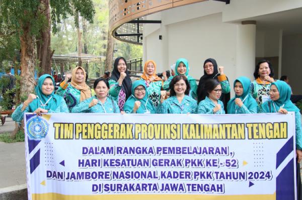 TP PKK Provinsi Kalimantan Tengah TP PKK Provinsi Kalimantan Tengah pada gelaran Peringatan Hari Kesatuan Gerak (HKG) PKK Ke-52. (Foto: dok Pemprov Kalteng)