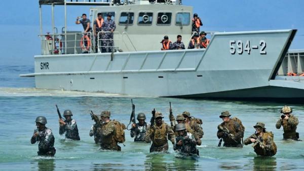 Potret TNI AL dan US Navy Latihan Bersama Pertahanan Pantai di Mahitam Lampung