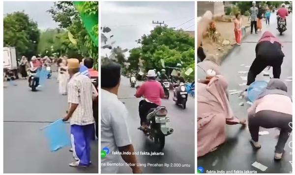 Viral Pemotor Sebar Uang di Jalan untuk Pembangunan Masjid, Netizen: Niat Baik tapi Caranya Salah