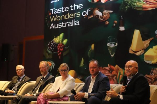Press conference acara Taste the Wonders of Australia di Raffles Hotel Jakarta, Selasa (21/5/2024). (Foto: dok vozpublica Media Group/Arif Julianto)
