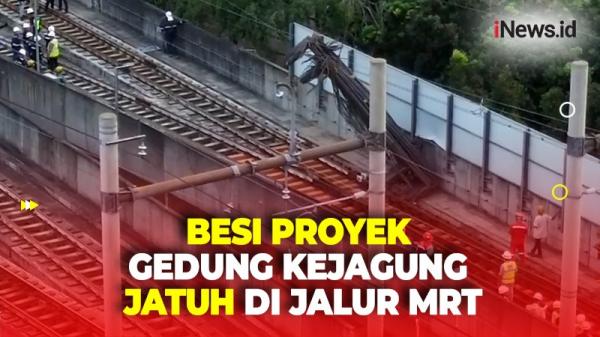 Besi Proyek Gedung Kejagung Jatuh Dari Crane Ke Jalur MRT, Diduga ...