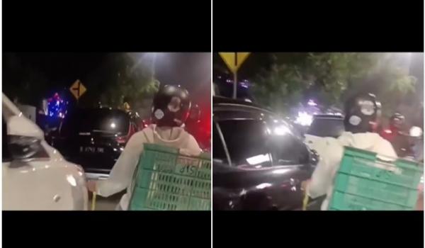 Pemotor Nekat Gores Mobil yang Parkir Sembarangan di Jalan, Netizen Pro dan Kontra Berantem
