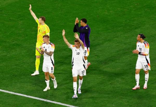 Jerman memulai Euro 2024 dengan kemenangan 5-1 atas Skotlandia di Fussball Arena, Sabtu (15/4/2024) dini hari WIB. (Foto: REUTERS)