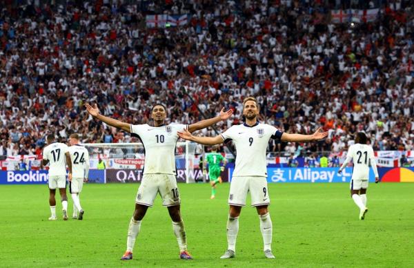 Timnas Inggris menang 2-1 atas Slovakia di 16 besar Euro 2024. Inggris pun melaju ke delapan besar. (foto: REUTERS)
