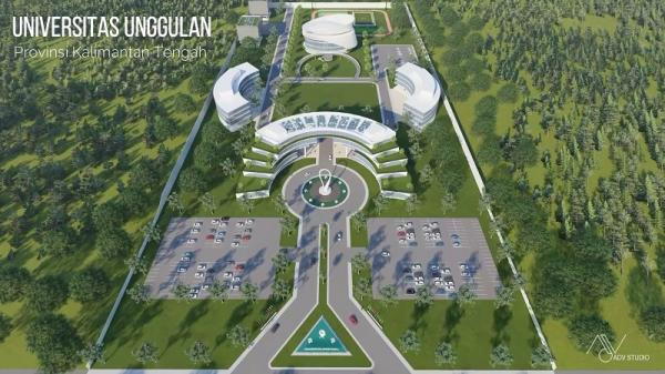Desain perguruan tinggi yang akan dibangun. (Foto: dok Pemprov Kalteng)