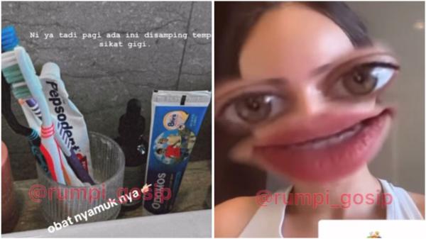 Enzy gosok gigi pakai obat nyamuk