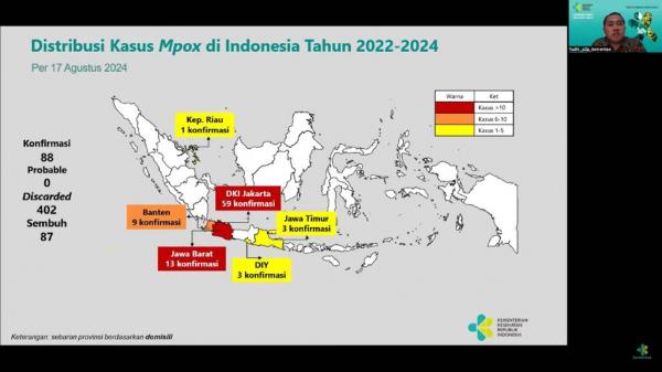 kasus mpox di indonesia dari periode 2022 hingga 17 Agustus 2024