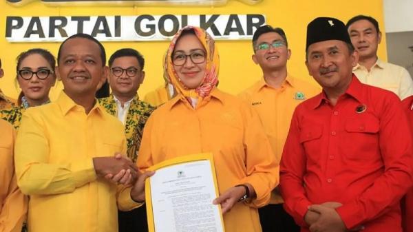 Kala Airin Berbaju Kuning di Golkar usai Ditegur Megawati Harus Pakai Merah-Hitam