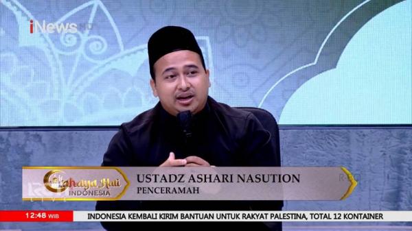 Ustaz Ashari Nasution di Cahaya Hati Indonesia iNews TV, Minggu (22/9/2024). (Foto: Screenshoot)