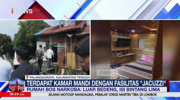 Begini Rumah Gembong Narkoba Kalteng, Luar Bedeng Dalamnya Mewah Ada Jacuzi 