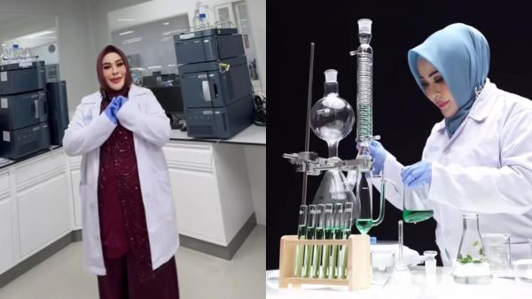 Heni Sagara di pabrik Heni Sagara tetap tampil full makeup saat mantau pabrik skincare-nya. (Foto: Instagram)