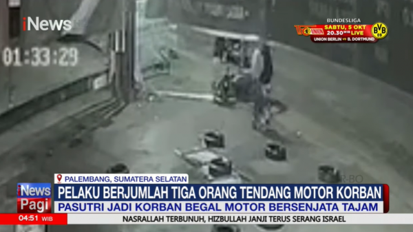 Pasutri Jadi Korban Begal Motor Bersenjata Tajam di Palembang