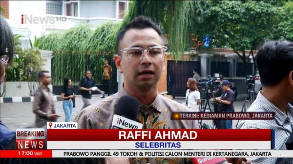 Raffi Ahmad 4  Raffi Ahmad di kediaman Prabowo Subianto. (Foto: iNews TV)