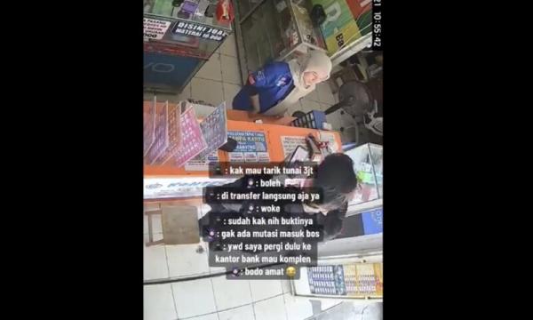 Video viral Agen BRILink gagalkan penipuan. (Foto: dok Tangkapan layar X @bacottetangga__)