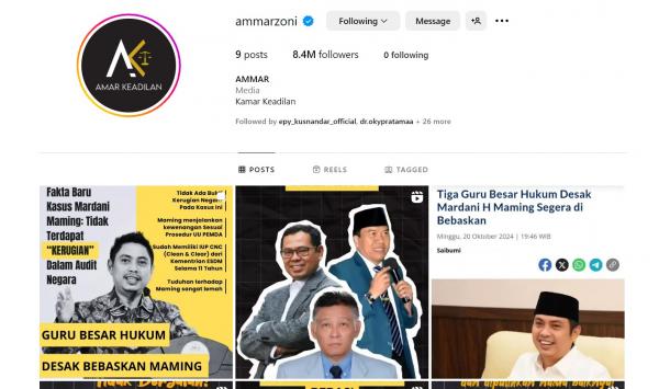 Instagram Ammar Zoni Isi Instagram Ammar Zoni sekarang. (Foto: Instagram)