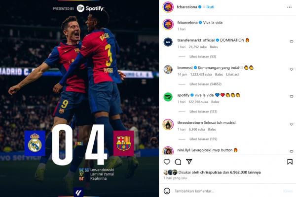 Unggahan Instagram FC Barcelona Unggahan Instagram FC Barcelona