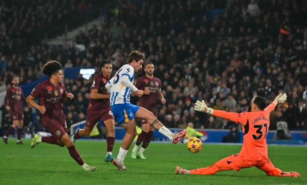 Manchester City takluk 1-2 dari Brighton and Hove Albion pada pekan ke-11 Liga Inggris 2024-2025 di American Express Stadium, Minggu (10/11/2024) dini hari WIB.  (Foto: Premier League)