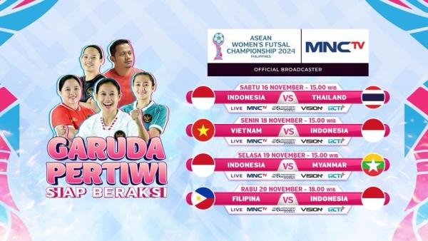 Jadwal Lengkap Timnas Futsal Putri Indonesia di Piala AFF Futsal Wanita 2024, Live MNCTV