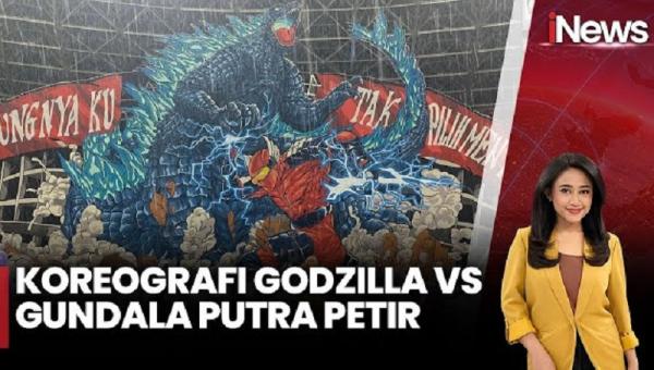 Koreografi Godzilla Vs Gundala Putra Petir di Laga Timnas Indonesia Kontra Jepang Jadi Sorotan