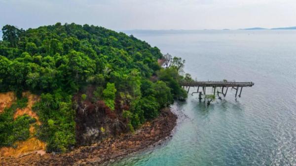 Pulau Dijual Di Selat Singapura Pulau Krengge yang dijual Rp12 miliar. (Foto: TikTok)