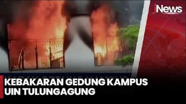 Gudang Kampus UIN SATU Tulungagung Terbakar, Api Diduga akibat Korsleting Listrik