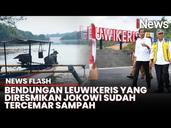 Mengenaskan! Bendungan Leuwikeris yang Baru Diresmikan Jokowi Penuh Sampah