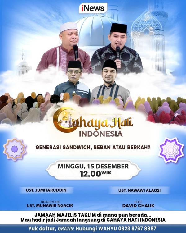 Cahaya Hati Indonesia siang ini, Minggu 15 Desember 2024. (Foto: iNews)