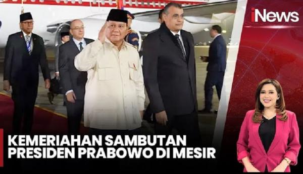 Presiden Prabowo Subianto Tiba di Mesir, Disambut 2 Bocah SD