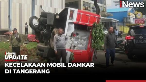 Kecelakaan Mobil Damkar Terguling di Tangerang, 6 Petugas Luka-luka