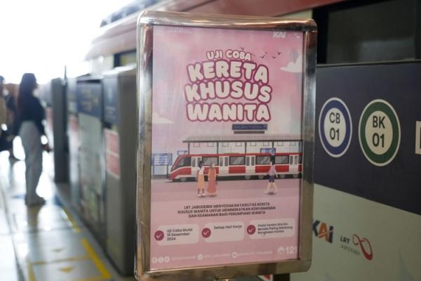 Gerbong Khusus Wanita di LRT Jabodebek Berlaku pada Hari Kerja Mulai 23 Desember 2024