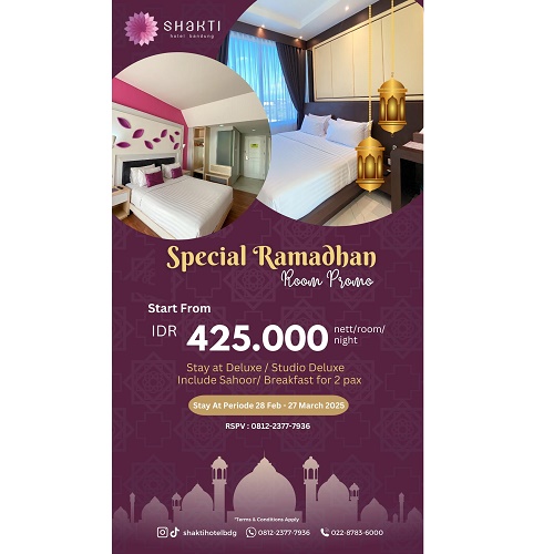 Promo room Shakti Hotel Bandung Promo room Shakti Hotel Bandung. (Foto: dok Shakti Hotel Bandung)