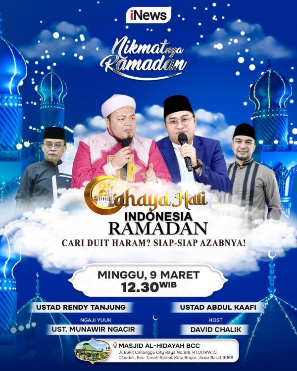 Cahaya Hati Indonesia Siang Ini, Minggu 9 Maret 2025. (Foto: iNews)