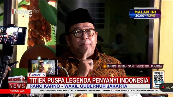 Rano Karno melayat Titiek Puspa di RS Medistra, Jakarta Selatan. (Foto: Youtube)